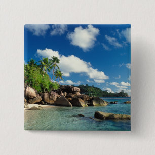 Seychellen, Mahe eiland, Lazare-baai Vierkante Button 5,1 Cm