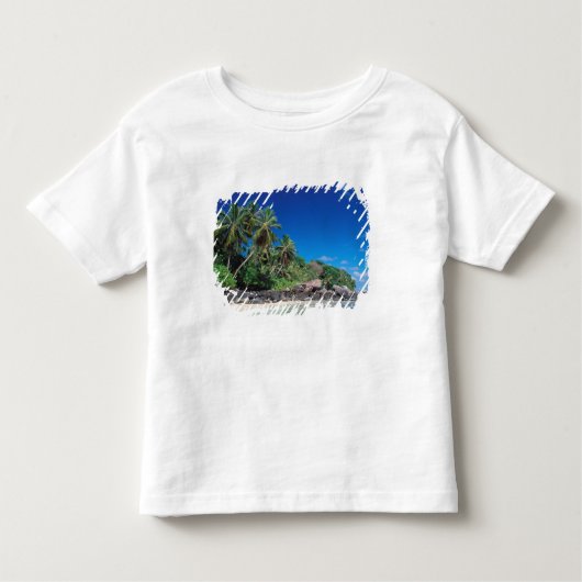 Seychellen, Mahe Island, Anse Royale Beach. 2 Kinder Shirts (Voorkant)