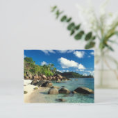 Seychellen, Mahe Island, Anse Royale Beach. 3 Briefkaart (Staand voorkant)