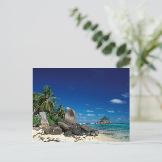 Seychellen, Mahe Island, Anse Royale Beach. Briefkaart (Staand voorkant)