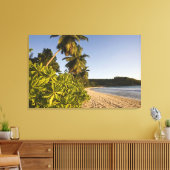 Seychellen, Mahe Island, strand van Anse Takamaka, Canvas Afdruk (Insitu (Woonkamer))