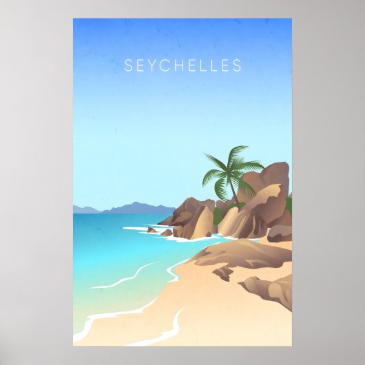 Seychellen Minimale Reisposter Poster (Voorkant)