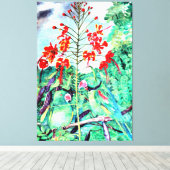 Seychellen Paraket, Psittacula wardi Canvas Afdruk (Insitu (Houten vloer))