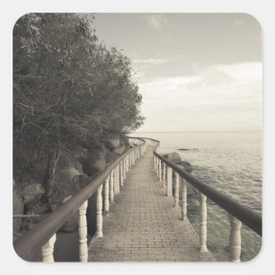 Seychellen, Praslin, Anse Bois de Roos, Vierkante Sticker