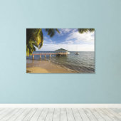 Seychellen, Praslin-eiland, Anse Bois de Rose, Canvas Afdruk (Insitu (Houten vloer))