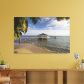 Seychellen, Praslin-eiland, Anse Bois de Rose, Canvas Afdruk (Insitu (Woonkamer))