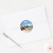Seychellen Ronde Sticker (Envelop)