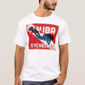 Seychellen Scuba Diver - Blue Retro T-shirt (Voorkant)