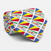 Seychellen Seychellen Vlag betegeld zwart persoonl Stropdas (Opgerold)