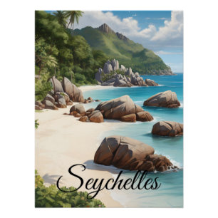 Seychellen strand reisposter perfect poster