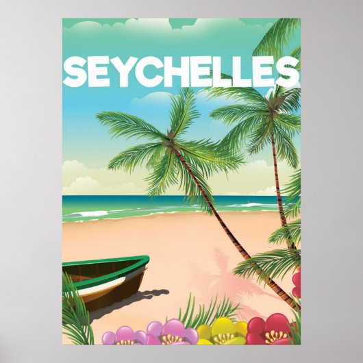 Seychellen strand reisposter poster (Voorkant)