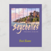 Seychellen -sunset souvenir in de Indische Oceaan Feestdagenkaart (Voorkant)