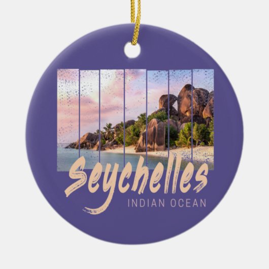 Seychellen -sunset souvenir in de Indische Oceaan Keramisch Ornament (Voorkant)