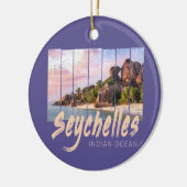 Seychellen -sunset souvenir in de Indische Oceaan Keramisch Ornament (Links)