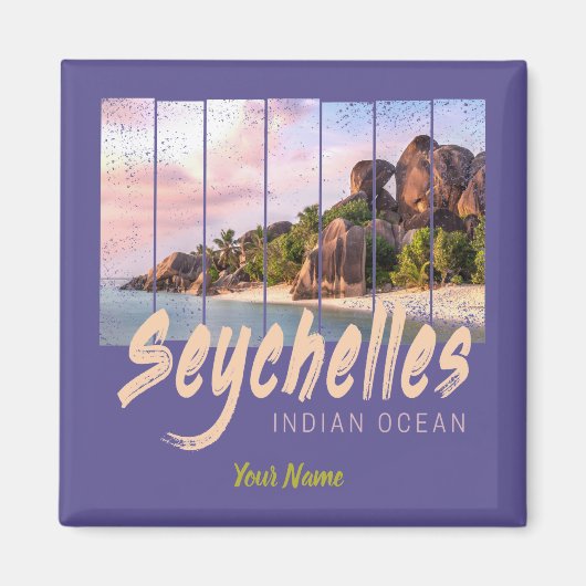 Seychellen -sunset souvenir in de Indische Oceaan Magneet (Voorkant)