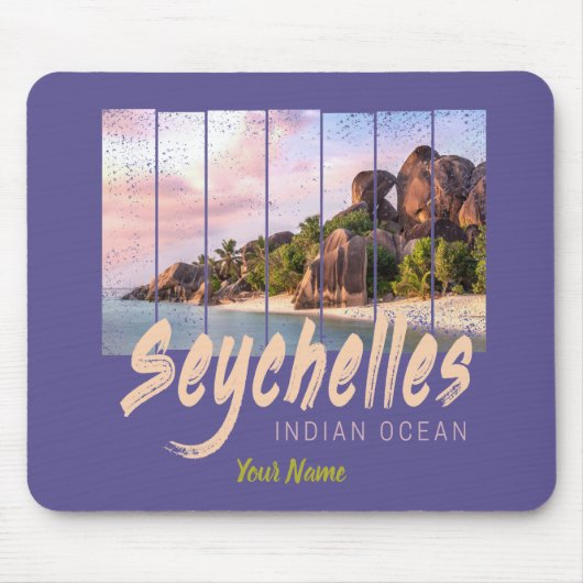Seychellen -sunset souvenir in de Indische Oceaan Muismat (Voorkant)