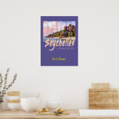 Seychellen -sunset souvenir in de Indische Oceaan Poster (Keuken)