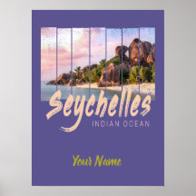 Seychellen -sunset souvenir in de Indische Oceaan