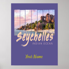 Seychellen -sunset souvenir in de Indische Oceaan Poster