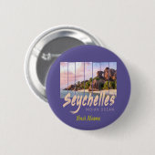 Seychellen -sunset souvenir in de Indische Oceaan Ronde Button 5,7 Cm (Voorkant /achterkant)