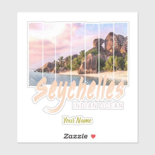 Seychellen -sunset souvenir in de Indische Oceaan Sticker (Vel)