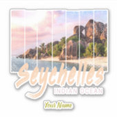 Seychellen -sunset souvenir in de Indische Oceaan Sticker (Voorkant)