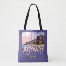 Seychellen -sunset souvenir in de Indische Oceaan Tote Bag