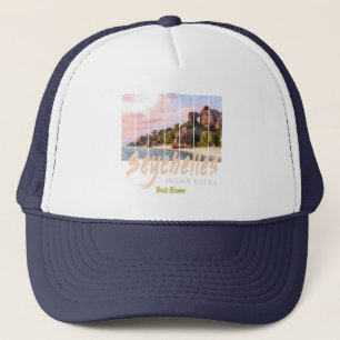 Seychellen -sunset souvenir in de Indische Oceaan Trucker Pet