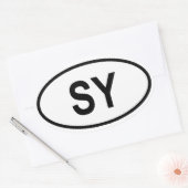 Seychellen "SY" Ovale Sticker (Envelop)