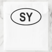 Seychellen "SY" Ovale Sticker (Tas)