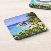 Seychellen Tropical Island Beach Bier Onderzetter (Linkerzijde)