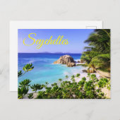 Seychellen Tropical Island Beach Briefkaart (Voorkant / Achterkant)
