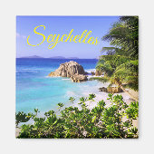 Seychellen Tropical Island Beach Magneet (Voorkant)