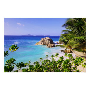 Seychellen Tropical Island Beach Perfect Poster