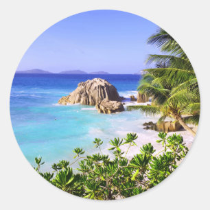 Seychellen Tropical Island Beach Ronde Sticker
