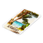 Seychellen Tropical Island Scenery Uitzicht Magneet (Linkerzijde)