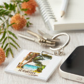 Seychellen Tropical Island Scenery Uitzicht Sleutelhanger (Voorkant Rechts)