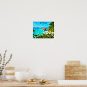 Seychellen Tropische Olie Schildering – Levendig E Poster (Keuken)
