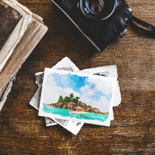 Seychellen tropische waterverf illustratie briefkaart