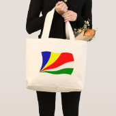 Seychellen Vlag Boodschappentas Grote Tote Bag (Voorkant (product))