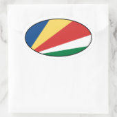 Seychellen Vlag ovaal Sticker (Tas)