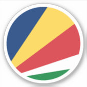 Seychellen Vlag Ronde Sticker (Voorkant)