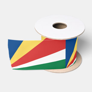 Seychellen Vlag & Seychellen reizen, vakantie/spor Satijnen Lint