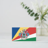 Seychellen Vlag & Wapen van de Seychellen Visitekaartje (Staand voorkant)