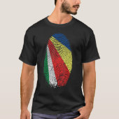 Seychellen vlagvingerafdruk in mijn DNA voor Seych T-shirt (Voorkant)