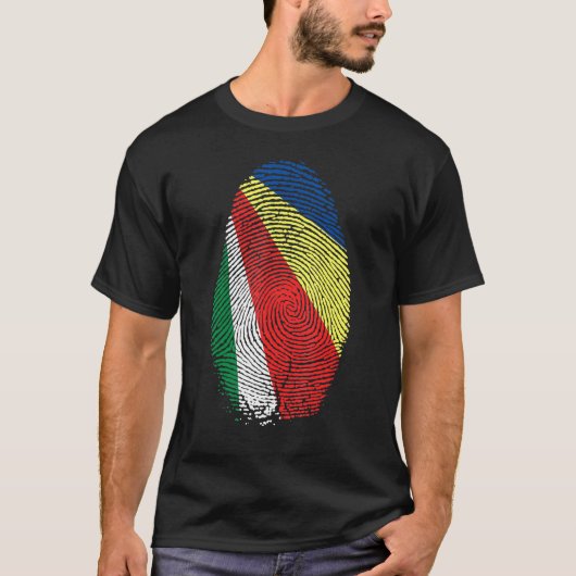 Seychellen vlagvingerafdruk in mijn DNA voor Seych T-shirt (Voorkant)
