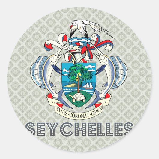 Seychellen wapenschild ronde sticker (Voorkant)