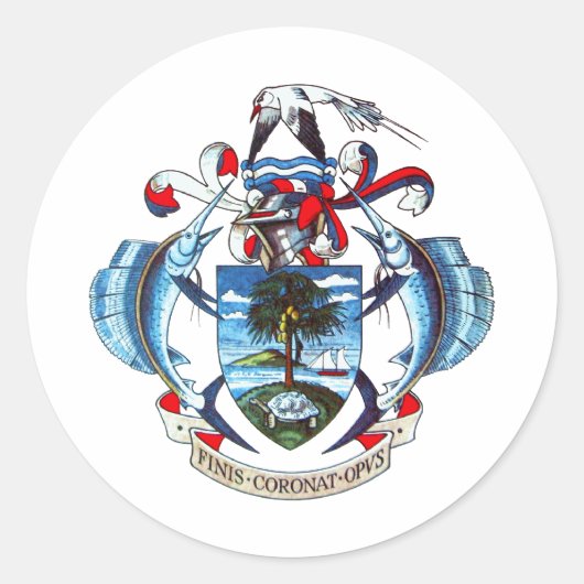 Seychellen wapenschild ronde sticker (Voorkant)