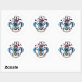 Seychellen wapenschild ronde sticker (Vel)