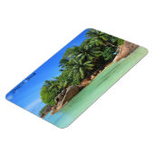 Seychellen - zandstrand met palmbomen op eiland magneet (Linkerzijde)